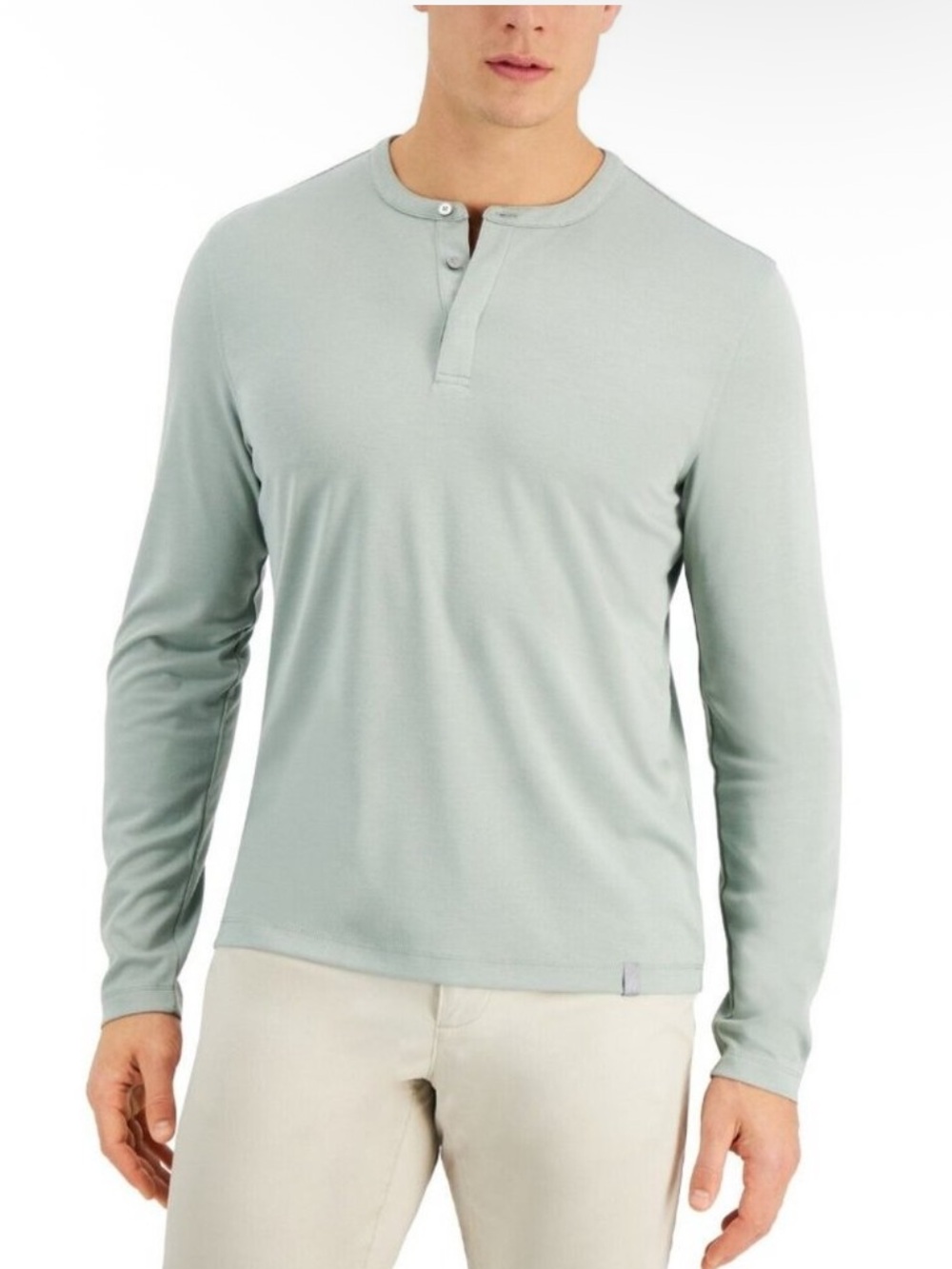 Alfani Alfatech Solid Henley in color Grey Sage